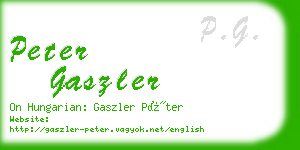 peter gaszler business card